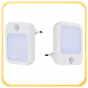 2x LAMPKA NOCNA DO KONTAKTU LED Z CZUJNIKIEM RUCHU ZMIERZCHU Do Gniazdka