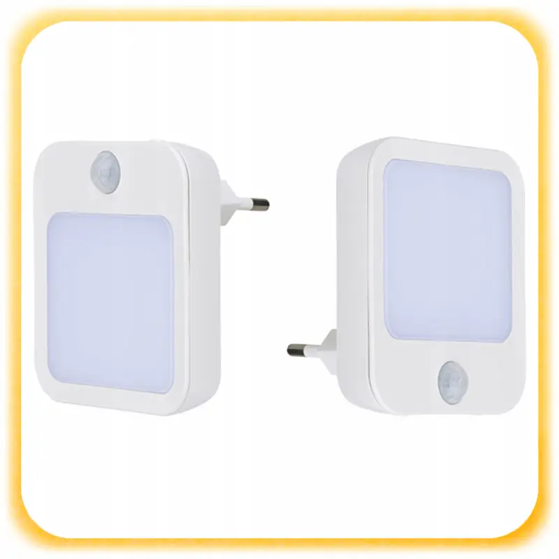2x LAMPKA NOCNA DO KONTAKTU LED Z CZUJNIKIEM RUCHU ZMIERZCHU Do Gniazdka
