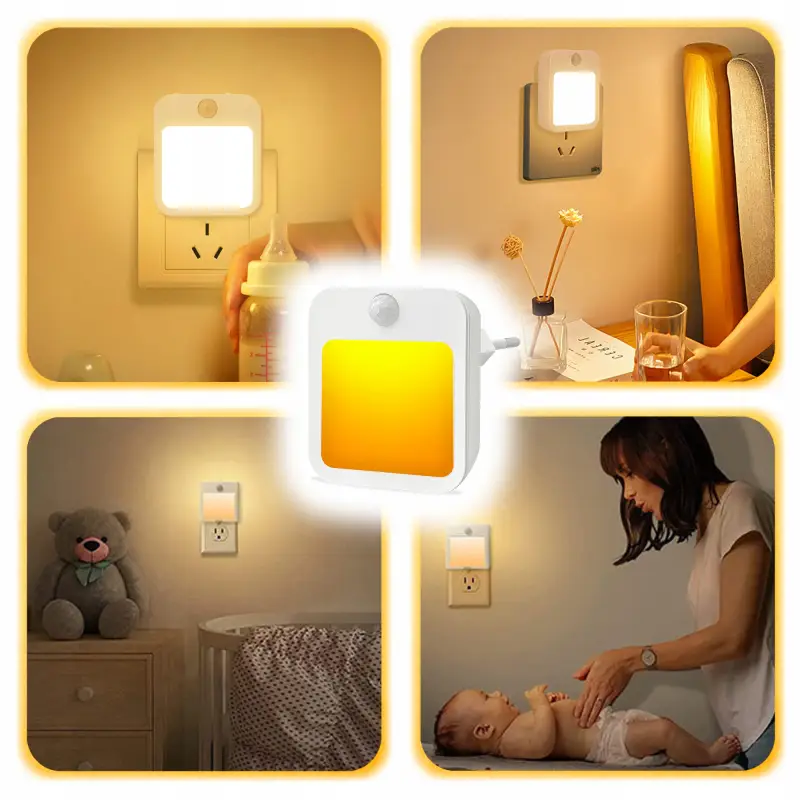 2x LAMPKA NOCNA DO KONTAKTU LED Z CZUJNIKIEM RUCHU ZMIERZCHU Do Gniazdka