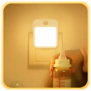 2x LAMPKA NOCNA DO KONTAKTU LED Z CZUJNIKIEM RUCHU ZMIERZCHU Do Gniazdka