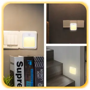 2x LAMPKA NOCNA DO KONTAKTU LED Z CZUJNIKIEM RUCHU ZMIERZCHU Do Gniazdka