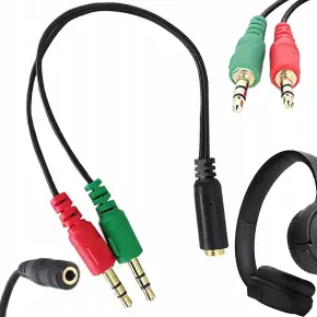 KABEL ADAPTER JACK 3,5 MM AUDIO 20 CM ROZDZIELACZ SŁUCHAWEK DO TELEFONU