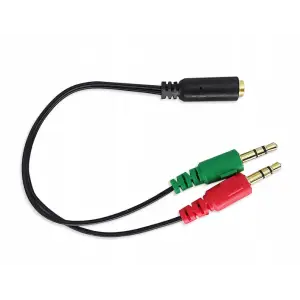 KABEL ADAPTER JACK 3,5 MM AUDIO 20 CM ROZDZIELACZ SŁUCHAWEK DO TELEFONU