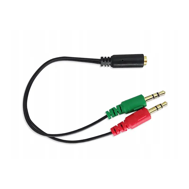 KABEL ADAPTER JACK 3,5 MM AUDIO 20 CM ROZDZIELACZ SŁUCHAWEK DO TELEFONU