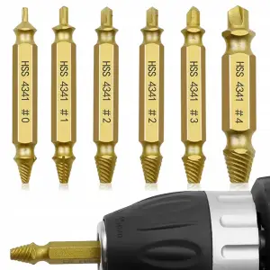 WYKRĘTAKI DO URWANYCH ZERWANYCH ŚRUB SZPILEK WKRĘTÓW 6szt ZESTAW + ETUI