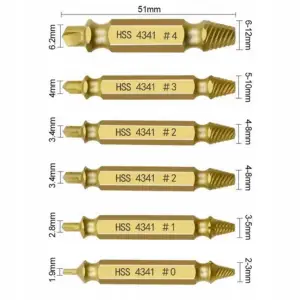 WYKRĘTAKI DO URWANYCH ZERWANYCH ŚRUB SZPILEK WKRĘTÓW 6szt ZESTAW + ETUI