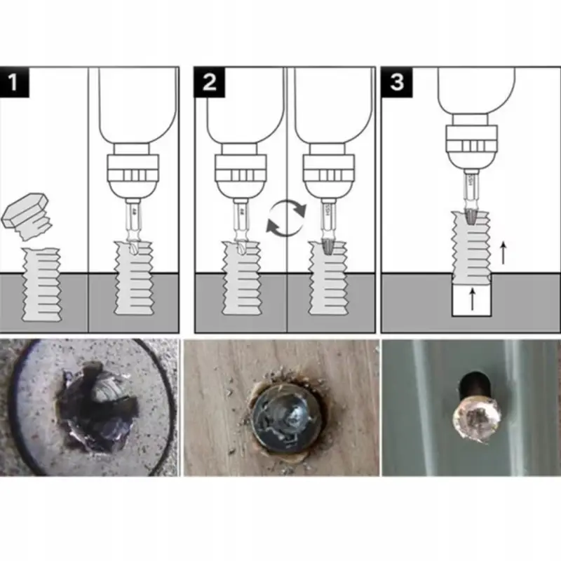 WYKRĘTAKI DO URWANYCH ZERWANYCH ŚRUB SZPILEK WKRĘTÓW 6szt ZESTAW + ETUI