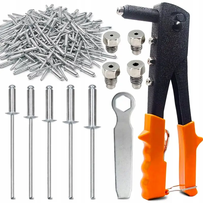 NITOWNICA DO NITÓW RĘCZNA BOCZNA 120x NITY MIX PISTOLET + 4 KOŃCÓWKI DYSZE