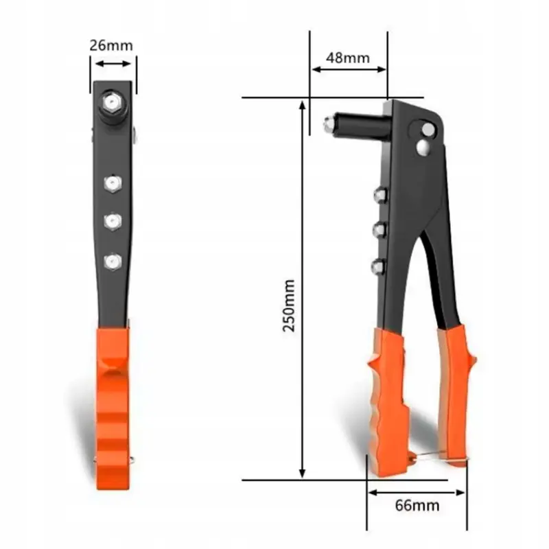 NITOWNICA DO NITÓW RĘCZNA BOCZNA 120x NITY MIX PISTOLET + 4 KOŃCÓWKI DYSZE