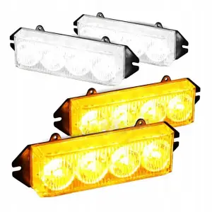 4x STROBOSKOPOWA LAMPA LED POMARAŃCZOWA POMOC LAWETA 12-24V KOGUT Z PILOTEM