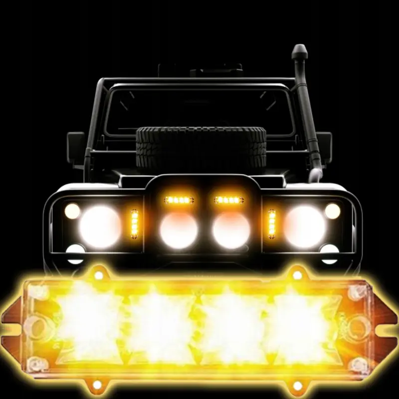 4x STROBOSKOPOWA LAMPA LED POMARAŃCZOWA POMOC LAWETA 12-24V KOGUT Z PILOTEM