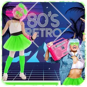 ZIELONY STRÓJ PRZEBRANIE DISCO LATA 80 90 RETRO ZESTAW 8w1 NA KARNAWAŁ