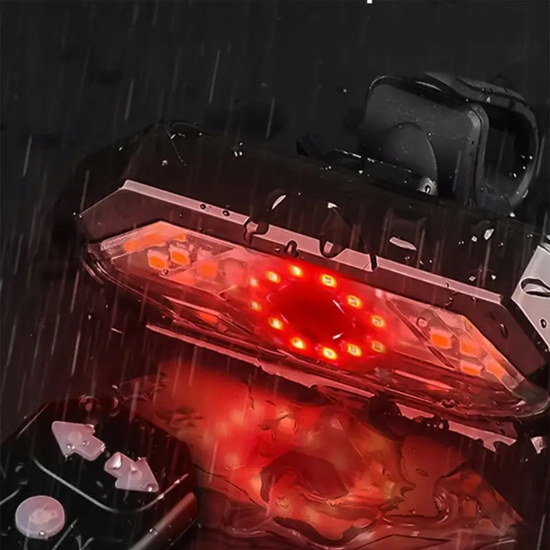 3w1 KIERUNKOWSKAZY ROWEROWE KLAKSON 120dB LAMPKA ROWEROWA TYŁ LED USB+PILOT