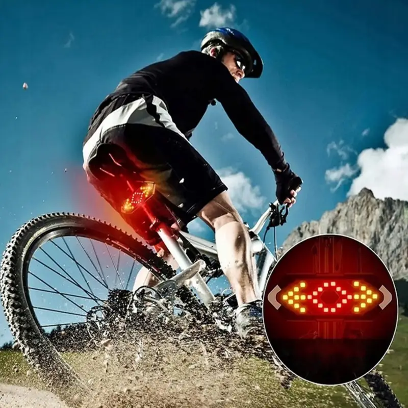 3w1 KIERUNKOWSKAZY ROWEROWE KLAKSON 120dB LAMPKA ROWEROWA TYŁ LED USB+PILOT