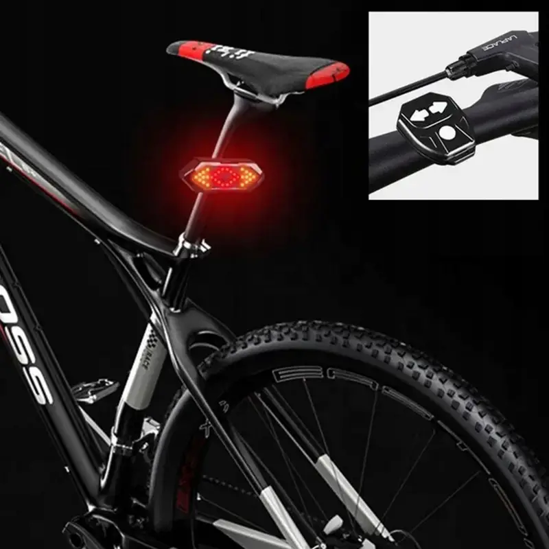 3w1 KIERUNKOWSKAZY ROWEROWE KLAKSON 120dB LAMPKA ROWEROWA TYŁ LED USB+PILOT