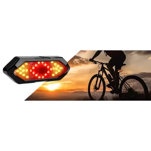 3w1 KIERUNKOWSKAZY ROWEROWE KLAKSON 120dB LAMPKA ROWEROWA TYŁ LED USB+PILOT