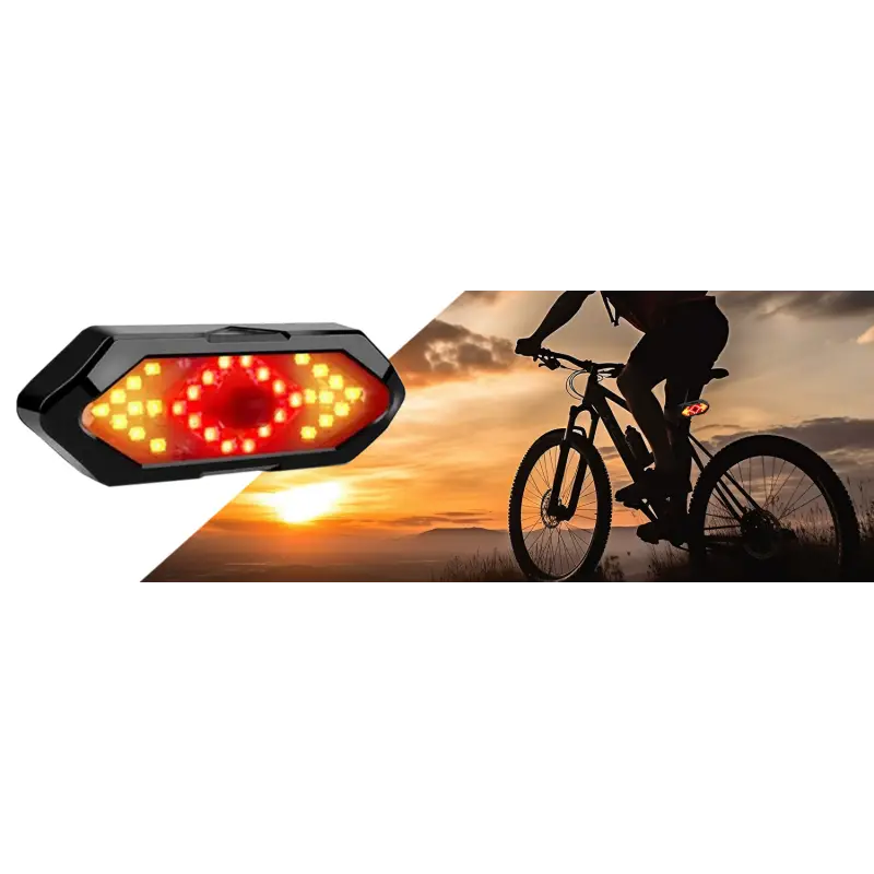 3w1 KIERUNKOWSKAZY ROWEROWE KLAKSON 120dB LAMPKA ROWEROWA TYŁ LED USB+PILOT