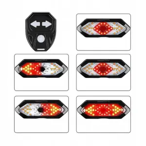 3w1 KIERUNKOWSKAZY ROWEROWE KLAKSON 120dB LAMPKA ROWEROWA TYŁ LED USB+PILOT
