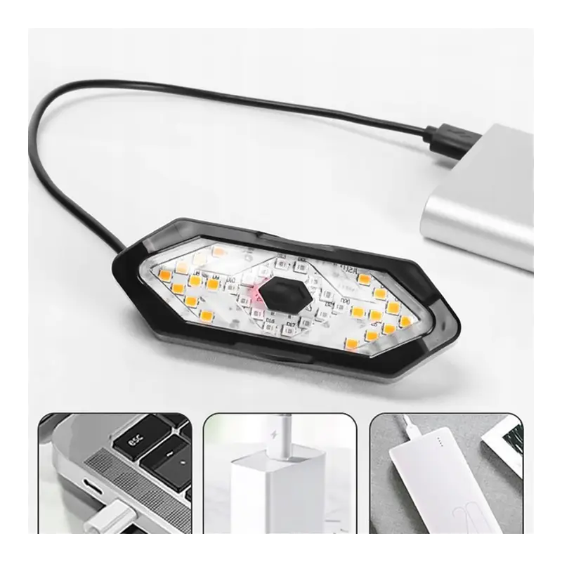 3w1 KIERUNKOWSKAZY ROWEROWE KLAKSON 120dB LAMPKA ROWEROWA TYŁ LED USB+PILOT