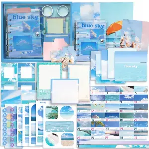 NAKLEJKI ZESTAW DO SCRAPBOOKINGU OZDOBNE NOTES 155 ELEMENTÓW DEKORACYJNE