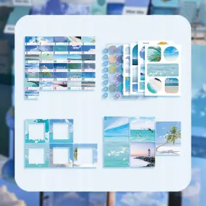 NAKLEJKI ZESTAW DO SCRAPBOOKINGU OZDOBNE NOTES 155 ELEMENTÓW DEKORACYJNE