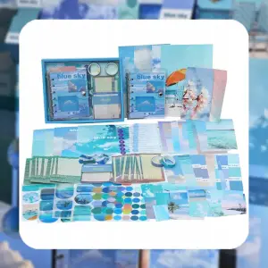 NAKLEJKI ZESTAW DO SCRAPBOOKINGU OZDOBNE NOTES 155 ELEMENTÓW DEKORACYJNE