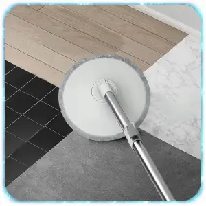 ZESTAW MOP OBROTOWY TURBO PŁASKI + WIADRO Z WYCISKACZEM 6 NAKŁADEK WKŁADÓW