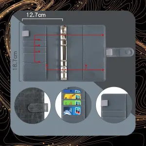 NOTES BUDŻETOWY FINANSOWY PLANER DO OSZCZĘDZANIA PIENIĘDZY SZARY KROKODYL