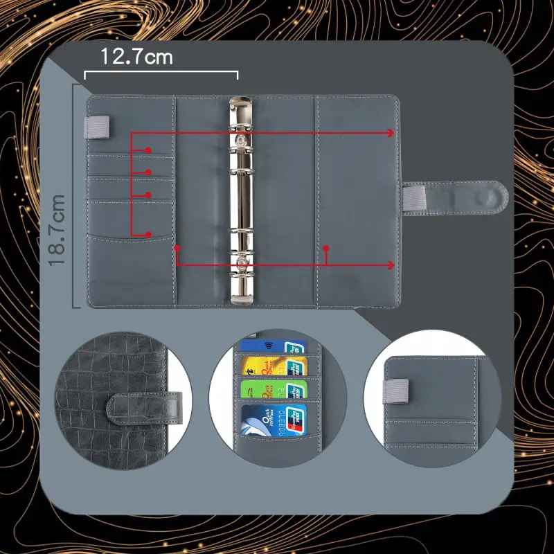 NOTES BUDŻETOWY FINANSOWY PLANER DO OSZCZĘDZANIA PIENIĘDZY SZARY KROKODYL