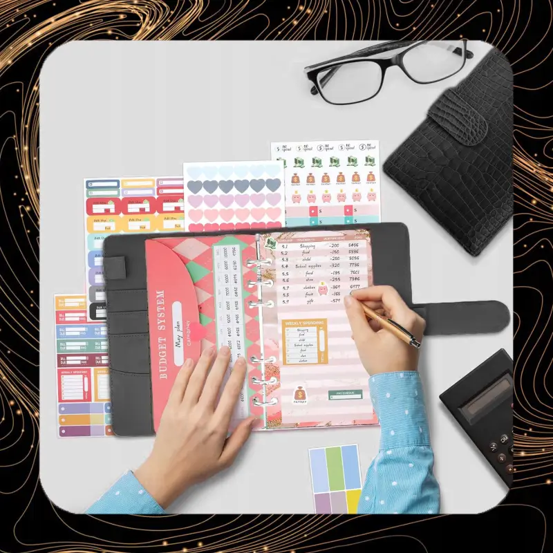 NOTES BUDŻETOWY FINANSOWY PLANER DO OSZCZĘDZANIA PIENIĘDZY SZARY KROKODYL