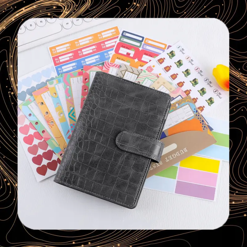 NOTES BUDŻETOWY FINANSOWY PLANER DO OSZCZĘDZANIA PIENIĘDZY SZARY KROKODYL