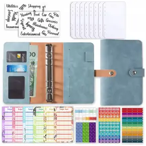 PLANER BUDŻETOWY SEGREGATOR BINDER A6 ORGANIZER OSZCZĘDNIK NOTES NIEBIESKI