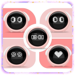 ZEGAR BUDZIK DLA DZIECI EMOJI LAMPKA NOCNA LED AKUMULATOR EMOTIKONY ALARM