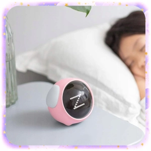 ZEGAR BUDZIK DLA DZIECI EMOJI LAMPKA NOCNA LED AKUMULATOR EMOTIKONY ALARM