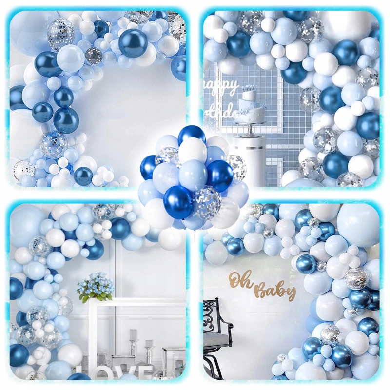 GIRLANDA BALONOWA BALONY URODZINY CHRZEST 18 NIEBIESKI ZESTAW 102SZT +TAŚMA