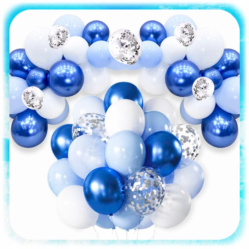 GIRLANDA BALONOWA BALONY URODZINY CHRZEST 18 NIEBIESKI ZESTAW 102SZT +TAŚMA