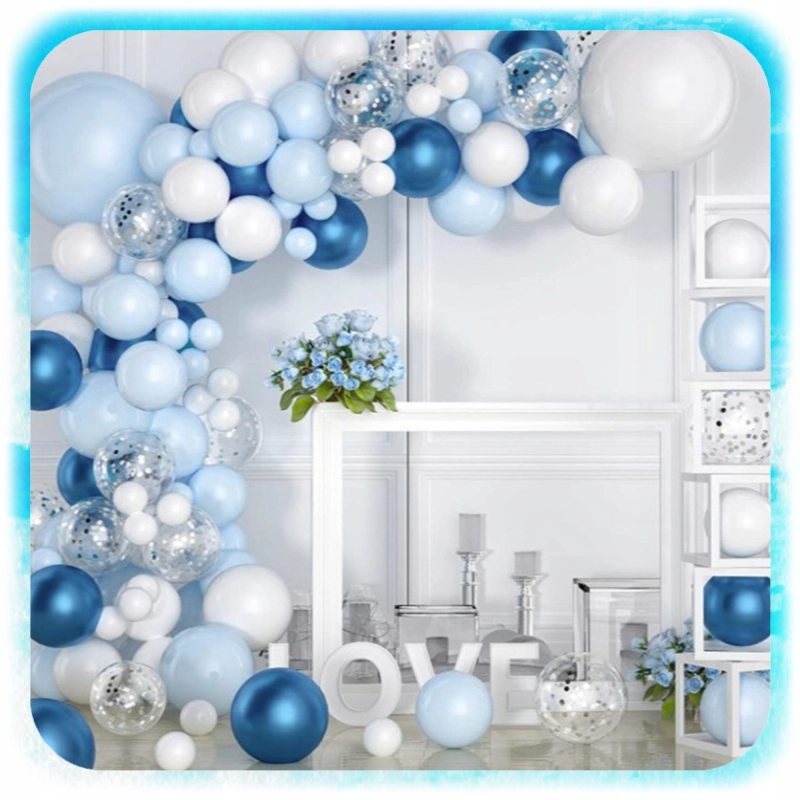 GIRLANDA BALONOWA BALONY URODZINY CHRZEST 18 NIEBIESKI ZESTAW 102SZT +TAŚMA