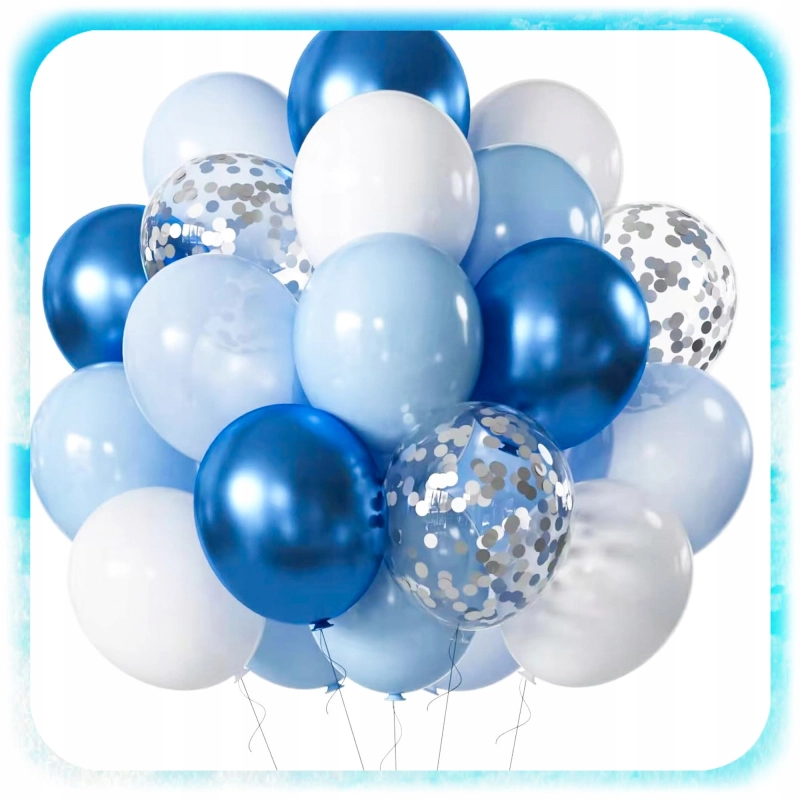 GIRLANDA BALONOWA BALONY URODZINY CHRZEST 18 NIEBIESKI ZESTAW 102SZT +TAŚMA