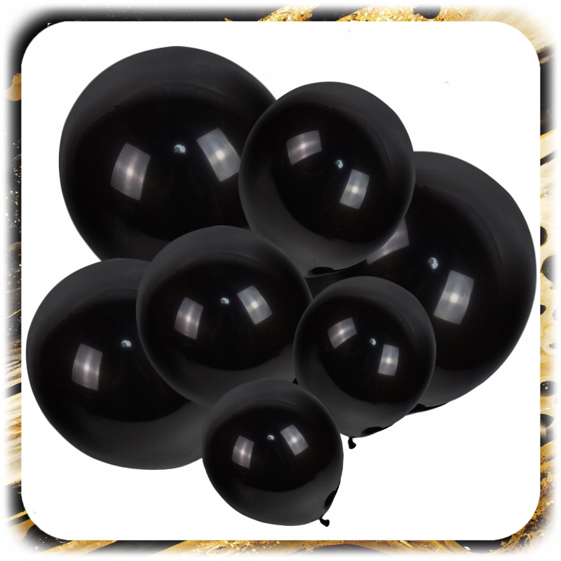 GIRLANDA BALONOWA BALONY URODZINY HAPPY BIRTHDAY ZŁOTY CZARNY ZESTAW 141EL