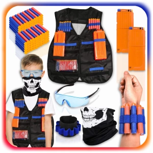 NAJWIĘKSZY ZESTAW 146EL do Nerf Kamizelka Taktyczna Magazynki 140x Strzałki