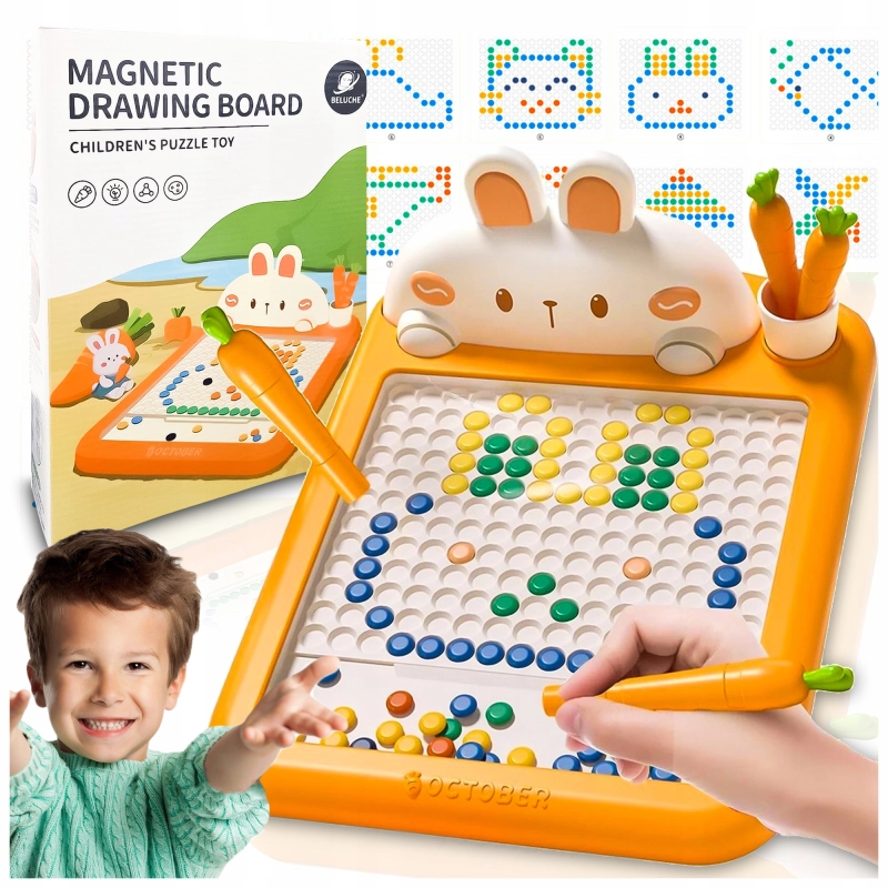 TABLICA MAGNETYCZNA DLA DZIECI MONTESSORI MAGPAD KRÓLIK UKŁADANKA MOZAIKA