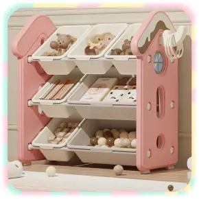 REGAŁ DLA DZIECI ORGANIZER DOMEK DZIECIĘCY NA ZABAWKI KSIĄŻKI 68x70x40cm XL