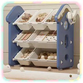 REGAŁ DLA DZIECI DOMEK DZIECIĘCY NA ZABAWKI KSIĄŻKI LALKI ORGANIZER 7 KOSZY