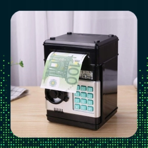 SKARBONKA SEJF ELEKTRONICZNY BANKOMAT KOD PIN NA MONETY BANKNOTY DLA DZIECI