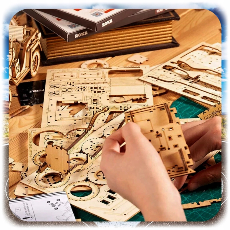 158EL DREWNIANE PUZZLE KONSTUKCYJNE 3D MOTOCYKL HARLEY DAVIDSON PREZENT