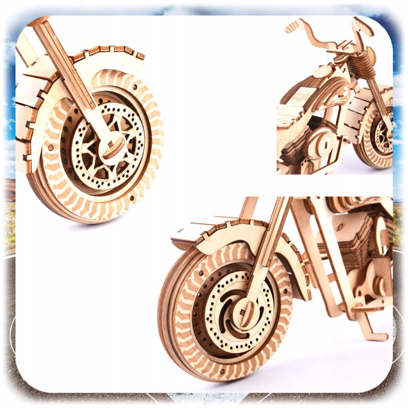 158EL DREWNIANE PUZZLE KONSTUKCYJNE 3D MOTOCYKL HARLEY DAVIDSON PREZENT