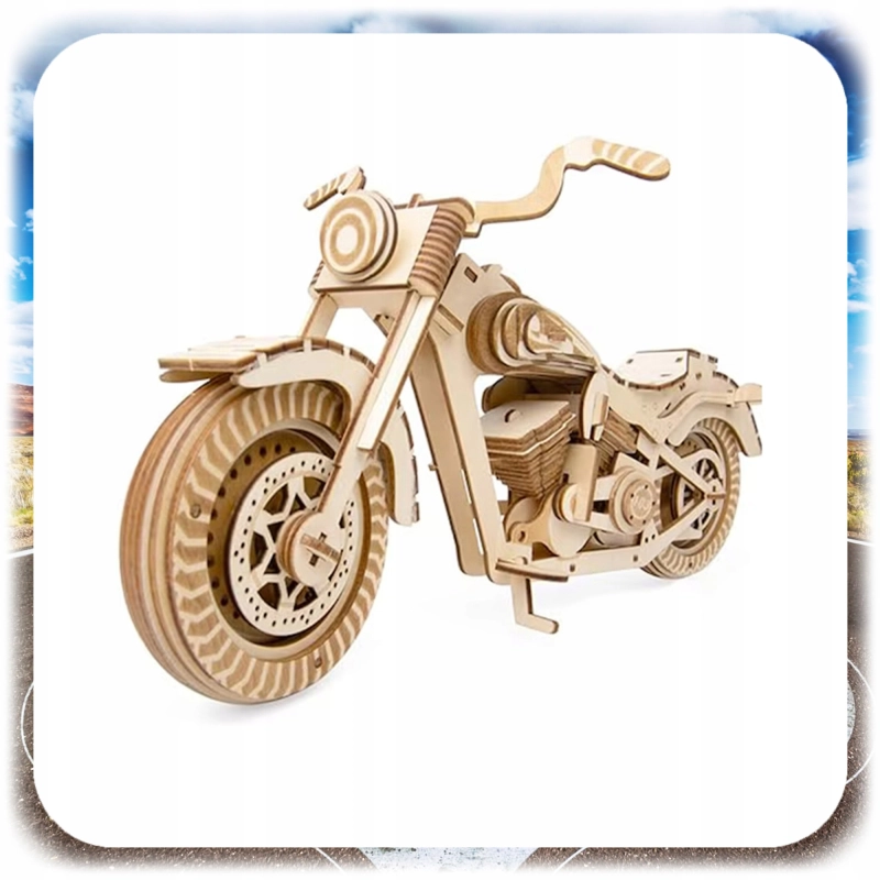 158EL DREWNIANE PUZZLE KONSTUKCYJNE 3D MOTOCYKL HARLEY DAVIDSON PREZENT