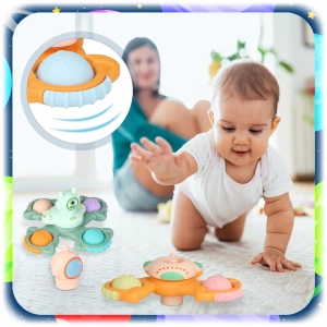 3x FIDGET SPINNER ZABAWKA DO KĄPIELI SENSORYCZNA Z PRZYSSAWKĄ ANTYSTRESOWA