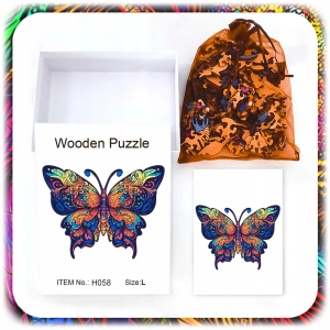 PUZZLE DREWNIANE A4 MOTYL DWUSTRONNE 164EL UKŁADANKA PREZENT DLA DZIECI