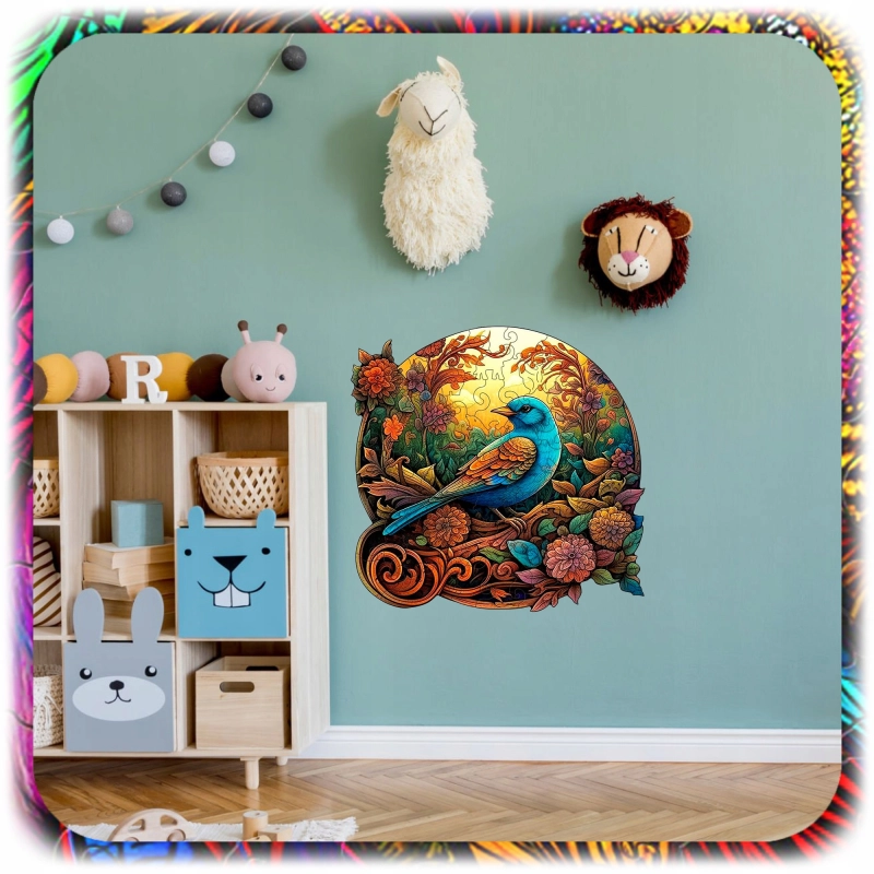 PUZZLE DREWNIANE A4 PTAK DWUSTRONNE 158 EL UKŁADANKA DLA DZIECI PREZENT